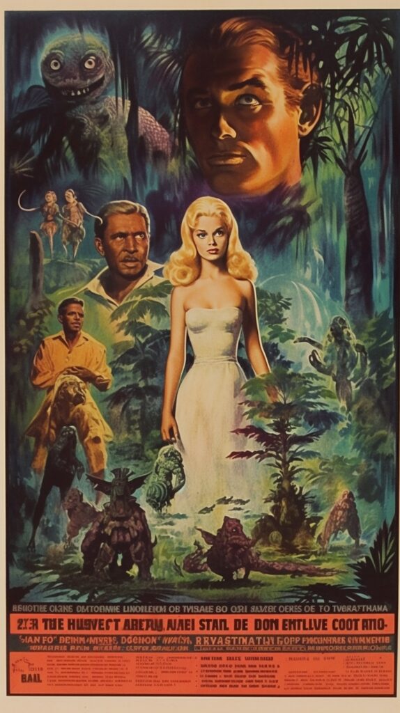 1960s movie poster for a film that doesn't exist, created by Midjourney AI on 15 May 2023